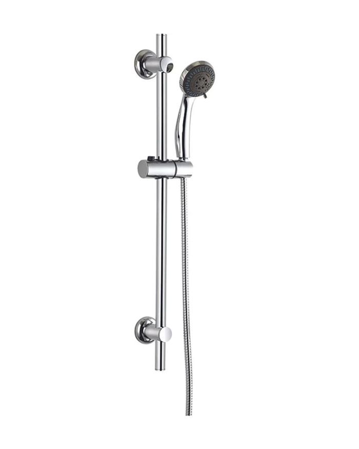 OE A’zan Shower Head with Rail – Modern Design, Adjustable Height, Chrome Finish