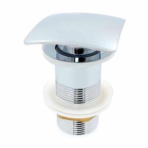 OE PureSprout Chrome Square Mushroom Unslotted Basin Waste with Brass Nut - Stylish and Functional Bathroom Essential
