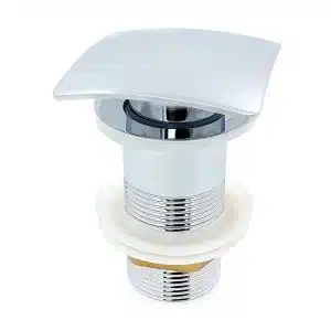 OE PureSprout Chrome Square Mushroom Unslotted Basin Waste with Brass Nut - Stylish and Functional Bathroom Essential